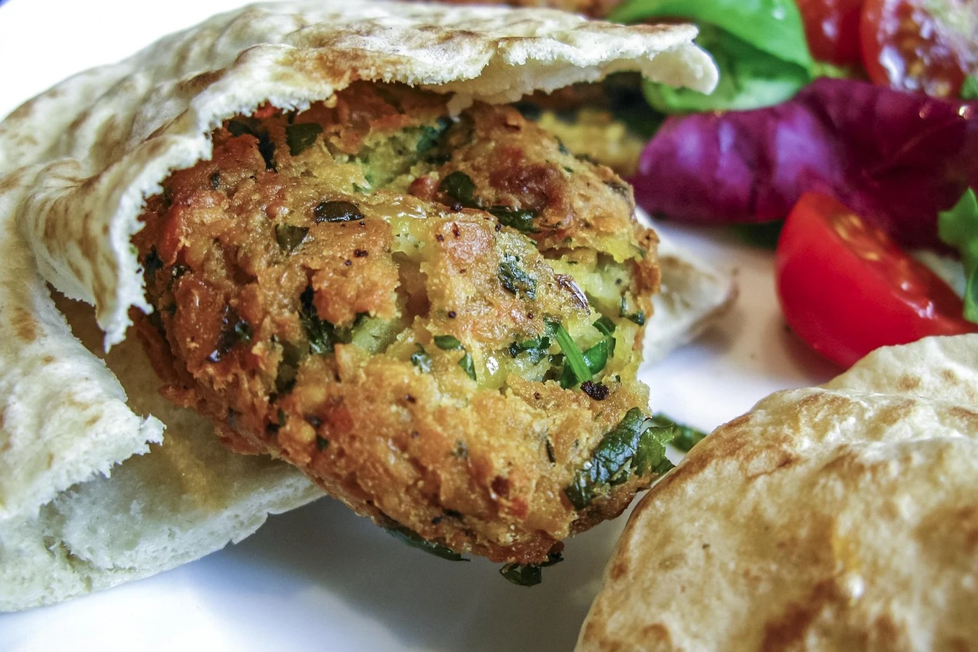 Sándwich de falafel en pan pita